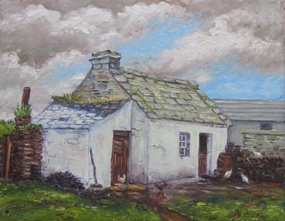 The Old Boiling House, Co. Sligo, Ireland
Oil on Canvas 45x35cm
2015 commissioned copy of my father's painting of the boiling house on my mother's farm, painted in 1964. The shed looks a bit different now, but I have many happy memories of 'helping' my aunt to prepare the animal feed in it.
