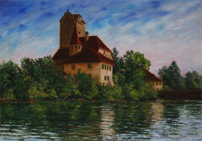Schloss Aarwangen, Canton Bern
Oil on Canvas, 85x60cm
Keywords: Schloss Aarwangen Berme