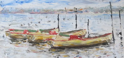 Boats at the Pfäffikon See
Oil on Panel, 30 x 15 cm
